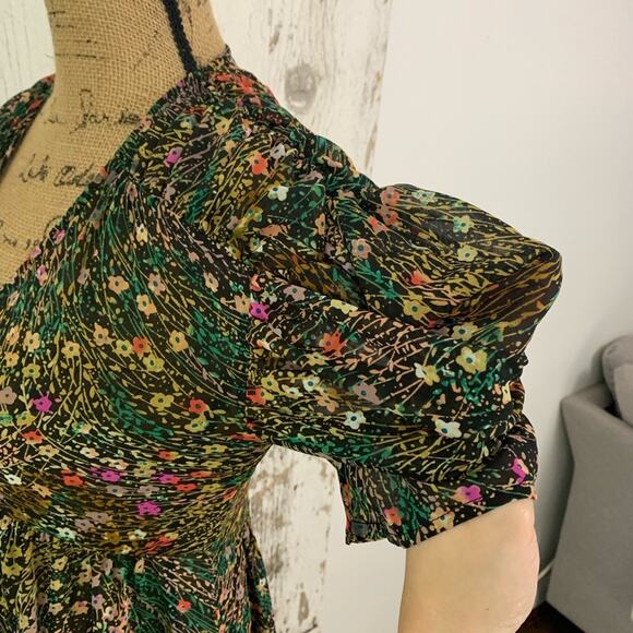 Anthropologie Akemi + Kin Valencia black floral dress - Picture 5 of 7